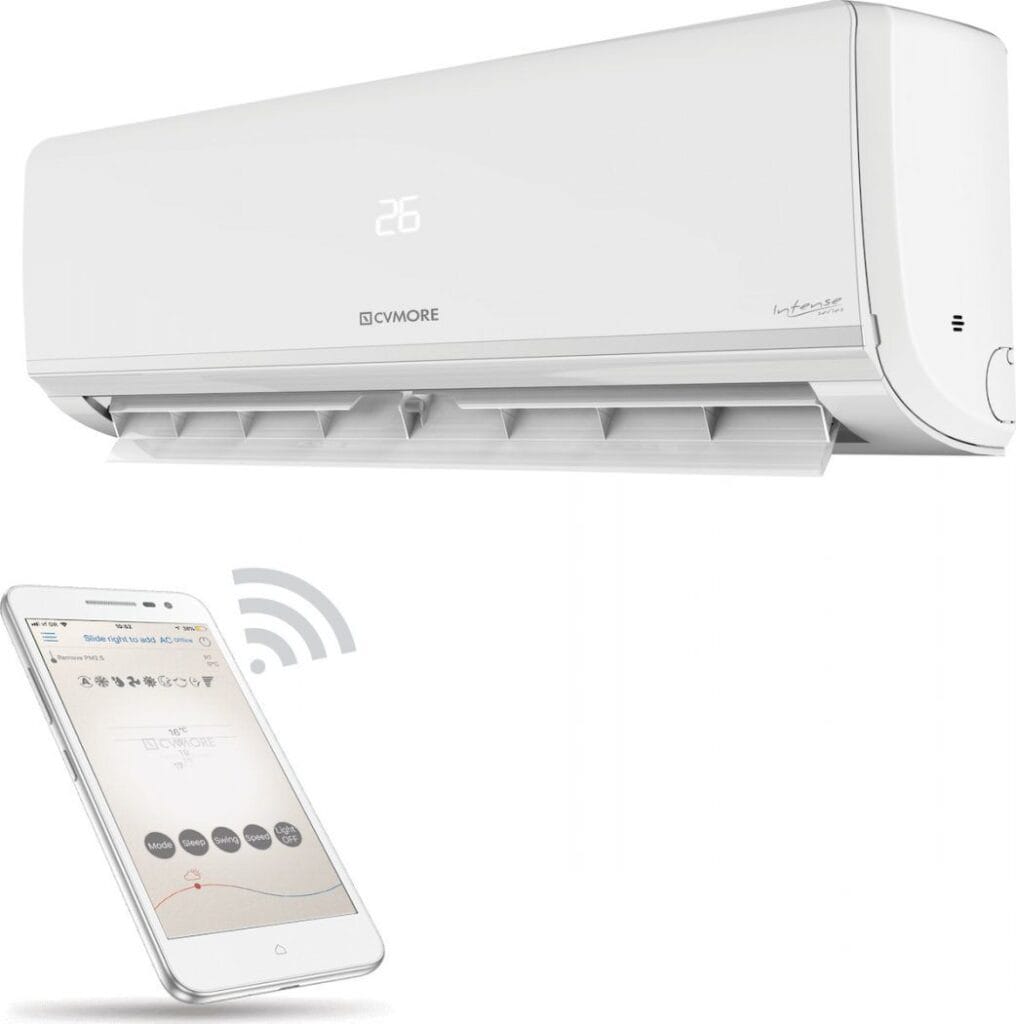 CVMore Intense õhksoojuspump WiFi juhtimisega kütteks ja jahutuseks.